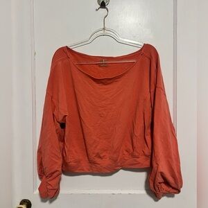Free People Movement Slouchy Coral Off Shoulder Oversized Top Size M